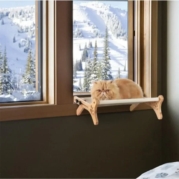 Solid Wood Window Cat Hammock – Heavy-Duty Hanging Bed - Image 4