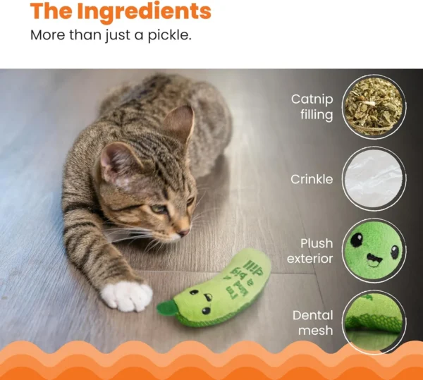 Catstages Crunchy Pickle Kicker Dental Catnip Cat Toy - Image 2